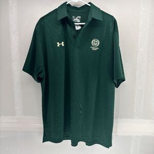 Colorado State University Rams Polo Shirt Under Armour Heat Gear Golf t Mens XL